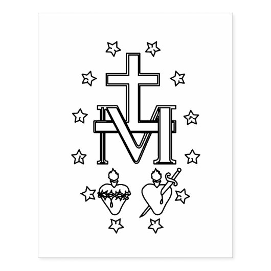 Miraculous Medal Rubber Stamp Rubberstempel (Afrduk)