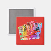 Miraculous Meisjes | Elk meisje is een Super Hero Magneet (Voorkant / Achterkant)