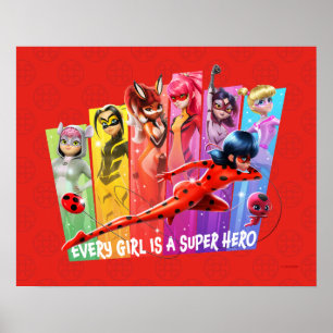 Miraculous Meisjes Elk meisje is een Super Hero Poster
