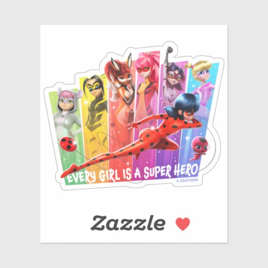 Miraculous Meisjes | Elk meisje is een Super Hero Sticker (Vel)