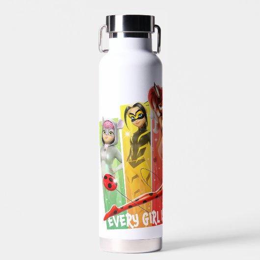 Miraculous Meisjes | Elk meisje is een Super Hero Waterfles (Voorkant)