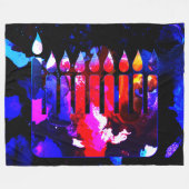 Miraculous Menorah Large Fleece Deken (Voorkant (Horizontaal))