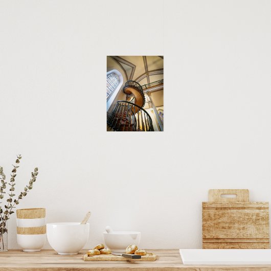 Miraculous Staircase Loretto Chapel Santa Fe NM Poster (Keuken)