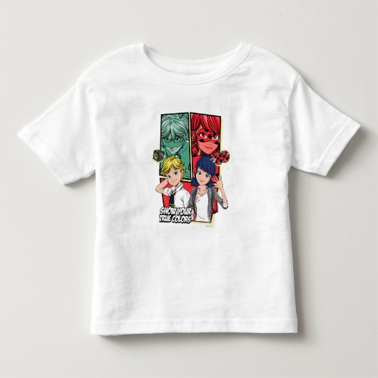 Miraculous Strip Marinette & Adrien Echte Kleuren Kinder Shirts (Voorkant)