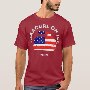 Miracurl op Ice 2018 Amerikaanse vlag Curling Ston T-shirt
