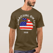 Miracurl op Ice 2018 Amerikaanse vlag Curling Ston T-shirt (Voorkant)