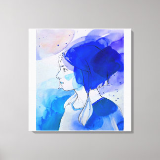 mirada de señorita valiente canvas afdruk