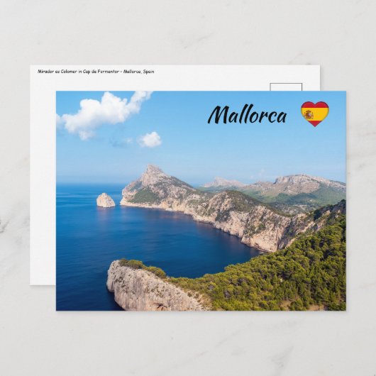 Mirador es Colomer in Pet de Formentor - Mallorca Briefkaart (Voorkant / Achterkant)