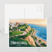 Miraflores Kliffen Lima Peru Briefkaart (Voorkant / Achterkant)