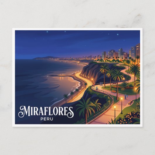 Miraflores Malecón Lima Peru Briefkaart (Voorkant)