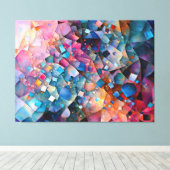 "Mirage Cascade" Kleurrijk Abstract Kunst Landscha Canvas Afdruk (Insitu (Houten vloer))