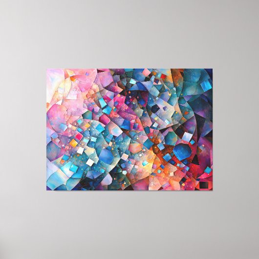 "Mirage Cascade" Kleurrijk Abstract Kunst Landscha Canvas Afdruk (Voorkant)