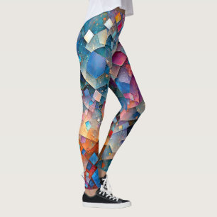 "Mirage Cascade" Kleurrijke Abstracte Kunst Leggings