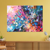 "Mirage Cascade" Kleurrijke Abstracte kunstlandsch Canvas Afdruk (Insitu (Woonkamer))