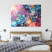 "Mirage Cascade" Kleurrijke Abstracte kunstlandsch Canvas Afdruk (Insitu (Slaapkamer))