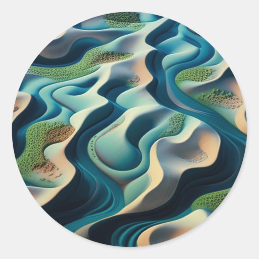 Mirage Currents Ronde Sticker (Voorkant)