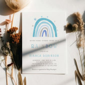 Mirakel Baby Blue Rainbow Boy Shower  Kaart