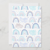Mirakel Baby Blue Rainbow Boy Shower  Kaart (Achterkant)