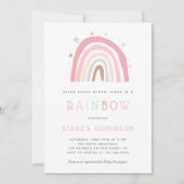 Mirakel Baby Pastel Rainbow Shower-uitnodiging Kaart (Voorkant)
