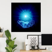 Mirakel de handen van een genezer door de genezen  poster (Thuiskantoor)