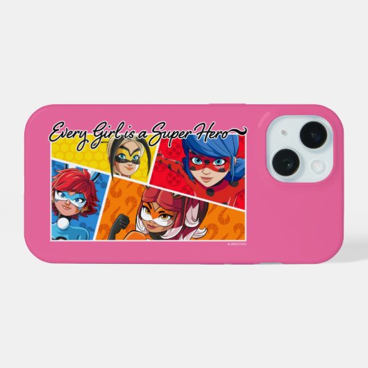 Mirakel Elke Meisje is een Superheld iPhone 15 Case (Achterkant horizontaal)