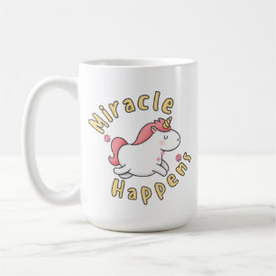 Mirakel gebeurt cute eenhoorn mok ontwerp 