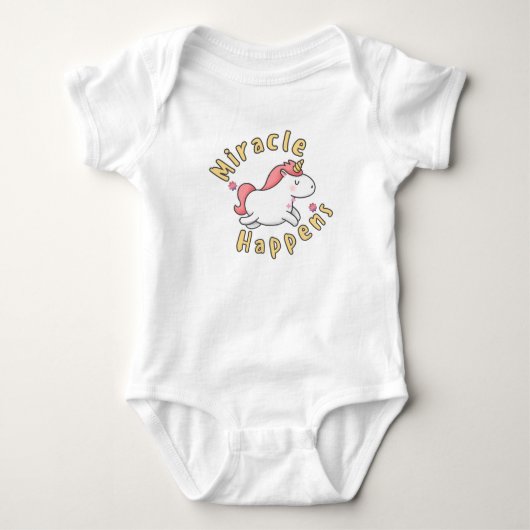 Mirakel gebeurt cute eenhoorn ontwerp voor baby's romper (Voorkant)
