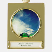 Mirakel herdenkingsornament verguld banner ornament (Voorkant)