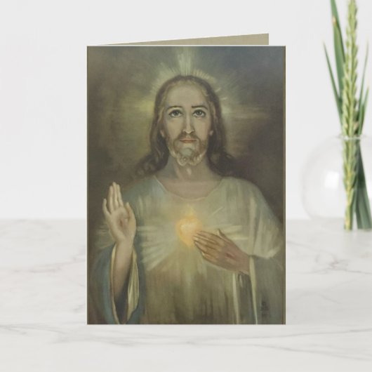 Mirakel Sacred Heart van Jezus kaart blanco binnen (Voorkant)