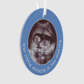 Mirakel Ultrasound 2 Foto Baby Blue Ornament (voorkant)