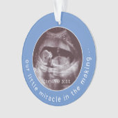 Mirakel Ultrasound 2 Foto Baby Blue Ornament (voorkant)