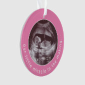Mirakel Ultrasound 2 Foto Baby Girl Pink Ornament (voorkant)