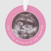 Mirakel Ultrasound 2 Foto Baby Girl Pink Ornament (voorkant)