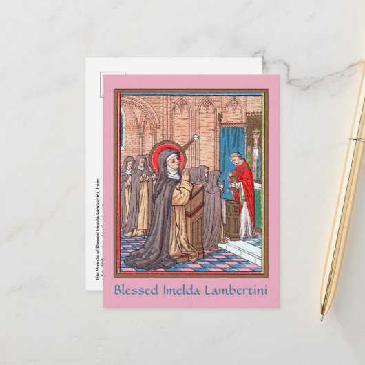 Mirakel van Bl. Imelda Lambertini (VVP 010) Briefkaart (Voorkant / Achterkant in situ)