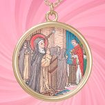 Mirakel van Bl. Imelda Lambertini (VVP 010) Goud Vergulden Ketting<br><div class="desc">NOTA WELL: Gezien de ingewikkeldheid van het ontwerp, werkt de GROTE grootte het best. Geboren in een nobele familie van Bologna, Italië, was Blessed Imelda Lambertini (1322-1333) een puur religieus kind gewijd aan St. Agnes van Rome; Mary, koningin van de hemel; en de Heilige Eucharist. Toen ze vijf was, bouwde...</div>