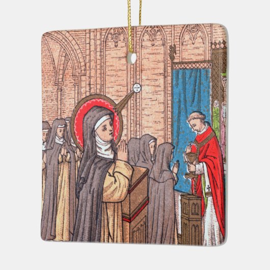 Mirakel van Bl. Imelda Lambertini (VVP 010) Keramisch Ornament (Links)