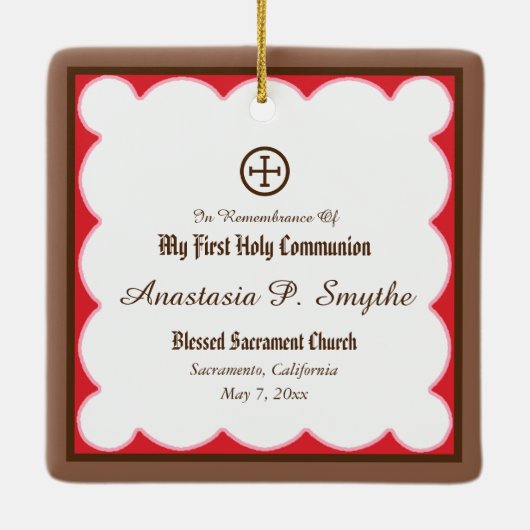 Mirakel van Bl. Imelda Lambertini (VVP 010) Keramisch Ornament (Achterkant)