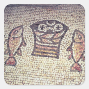 Mirakel van de Brood en de Vissen Vierkante Sticker