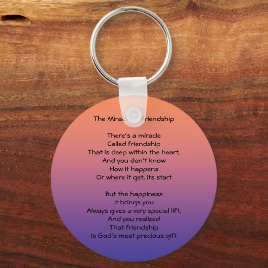 Mirakel van Friendship Poem sleutelhanger (Voorkant)