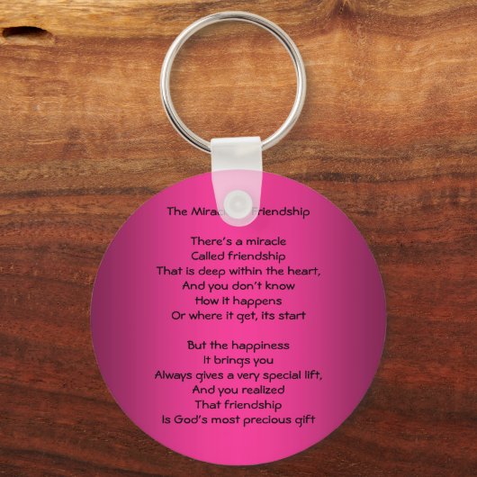 Mirakel van Friendship Poem sleutelhanger (Voorkant)