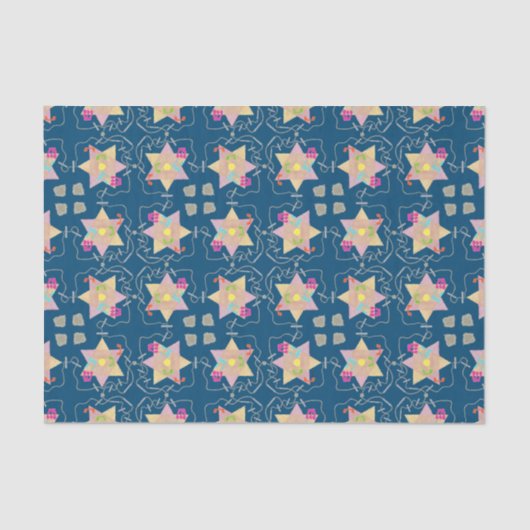 Mirakel van Hanukkah Patterned Gift Tissue Tissuepapier (Voorkant)