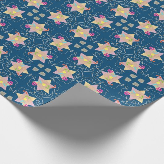 Mirakel van Hanukkah Patterned Gift Wrap Cadeaupapier (Hoek)