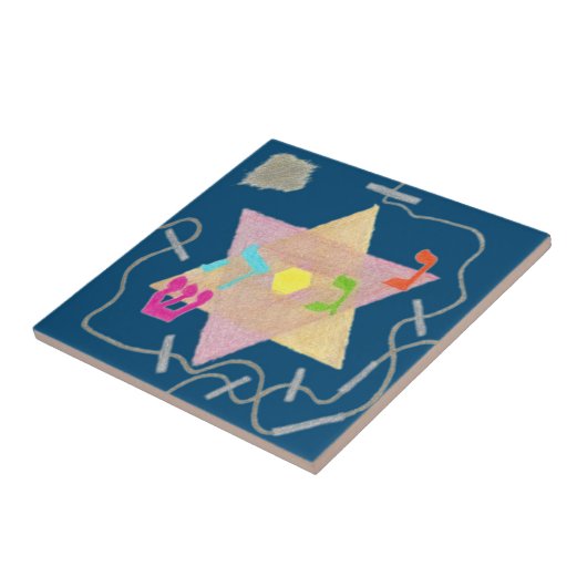 Mirakel van Hanukkah Remembrance Tile Tegeltje (Zijkant)