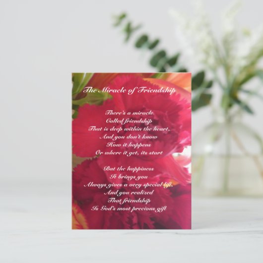 Mirakel van het briefkaart Friendship (Staand voorkant)
