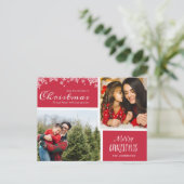 Mirakel van kerstfamilie Fotobudget Feestdagenkaart (Staand voorkant)