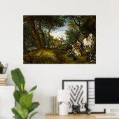 Mirakel van Saint Hubert door Brueghel en Rubens Poster (Thuiskantoor)