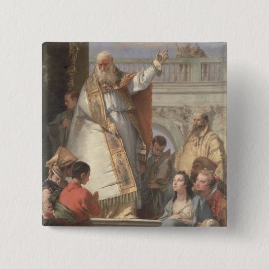 Mirakel van St. Patrick, c.1746 (olie op canvas) Vierkante Button 5,1 Cm (Voorkant)