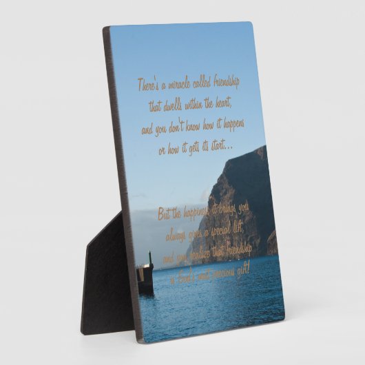 Mirakel van vriendschap Poem Plaque Fotoplaat (Zijkant)