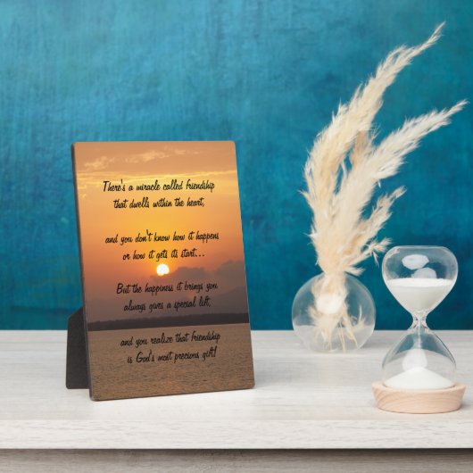 Mirakel van vriendschap Poem Plaque Fotoplaat (Zijkant)
