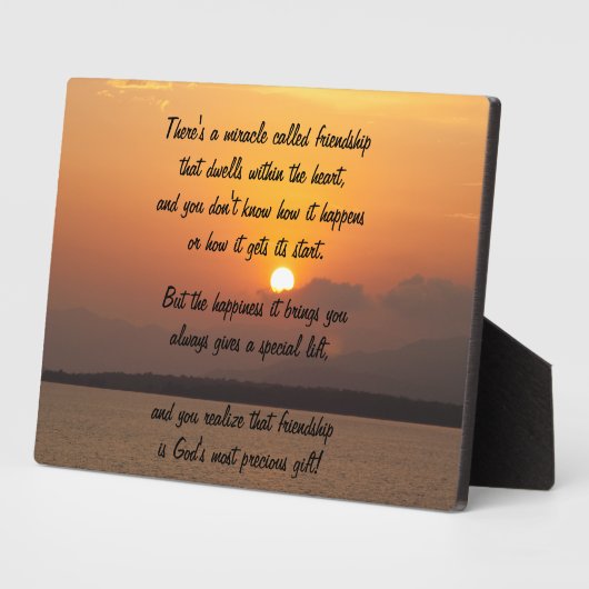 Mirakel van vriendschap Poem Plaque Fotoplaat (Zijkant)